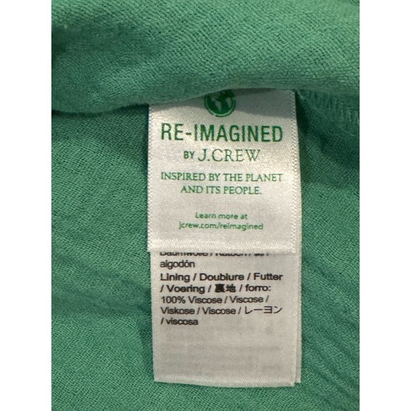 J.Crew Squareneck Gauze Mini Dress in Green, XXS - Picture 8 of 12